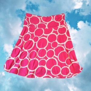 2for$10 Fuchsia with white circles fit and flare skirt/